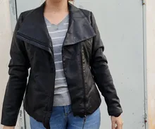 Jacket Short Turn-Down-Collar Spring Faux-Leather AORRYVLA Fashion Women New Length Slim-Style