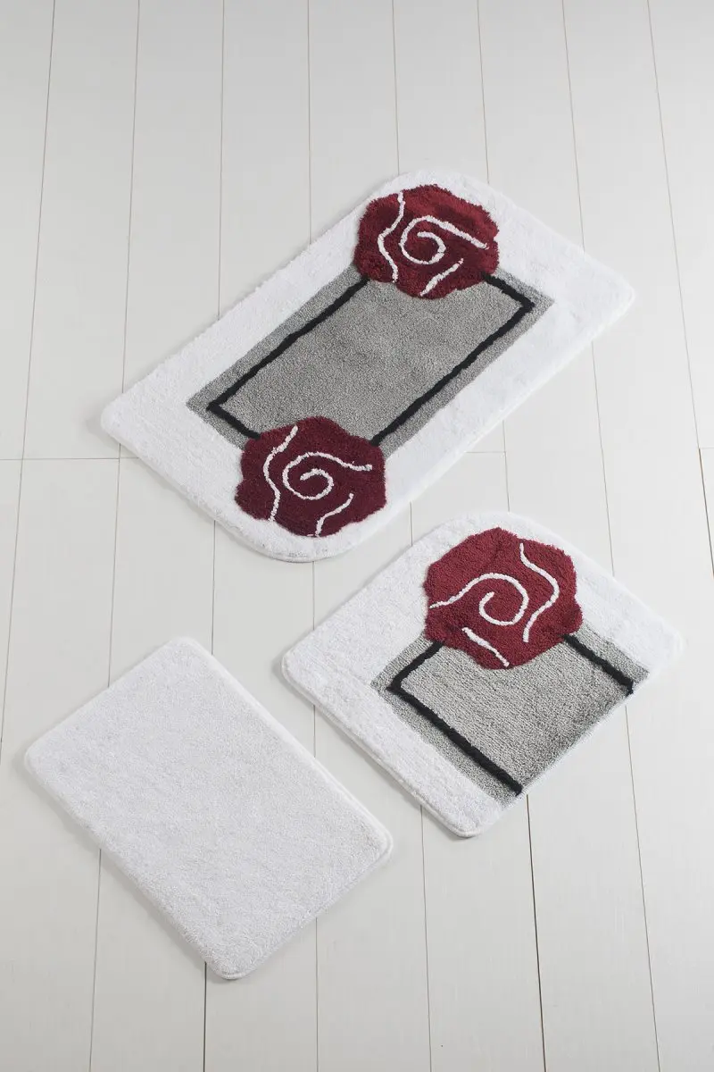 Коврик для ванной | коврик для ванной, Нескользящие Противоскользящие коврики, серый цвет, 3л набор 60X100 cm-50X60 Cm-40X60 см