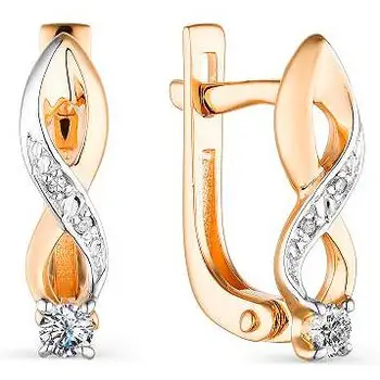 

Alcor earrings with 6 diamonds in red gold