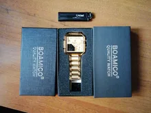 BOAMIGO-reloj analógico de cuarzo para hombre, camiseta nueva de marca de lujo, relojes deportivos de acero inoxidable dorado, cuadrados, Digital, grande, 2021