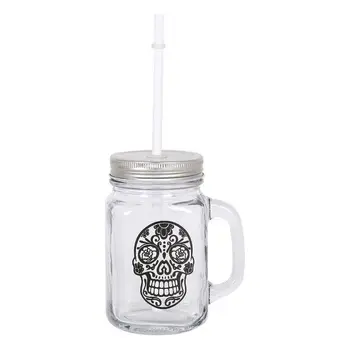 

Jar with Lid and Straw Skull 450 ml