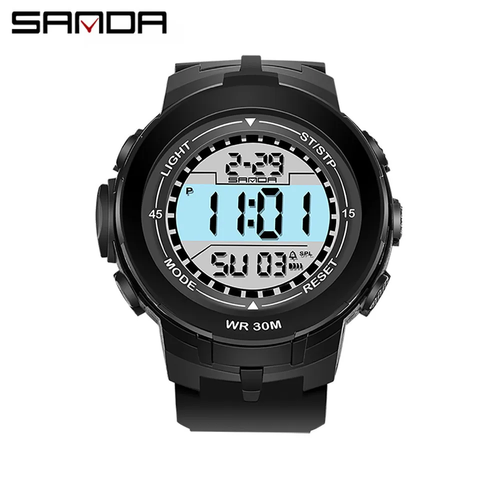 

SANDA Fashion Trend Outdoor Sports Digital Watch Single Movement Luminous Alarm Waterproof Watches Multifunctional Male Watch