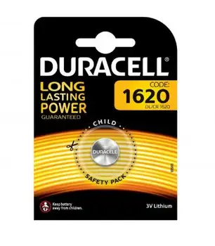 

Pilas de boton Duracell bateria original Litio CR1620 3V en blister 5X Unidades