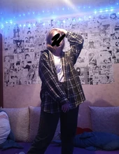 Blouse Shirts Tunic Spring Korean-Tops Oversized Boyfriend Plaid Flannel Street Junelove