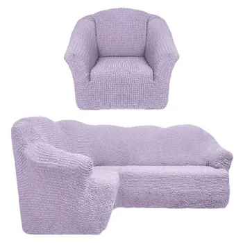 

Cover for corner sofa + 1 armchair without ruffles color light purple 217