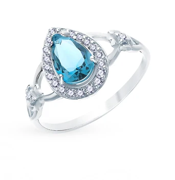 

Silver ring with crystals and cubic zirconia sunlight sample 925 test