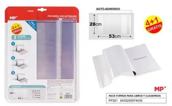 

Pack saving 4 + 1 free linings cover for A4 books with 28cm long for school Office