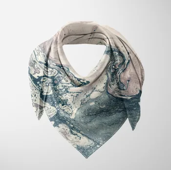 

Else Green Beige Abstract Watercolor 3d Printed Square Rayon Fabric Neck Head Floral Pattern Scarf Scarves Women Hijab