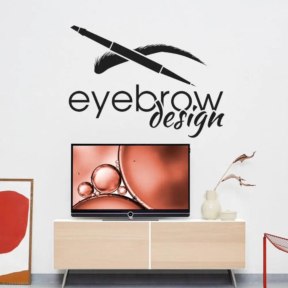 

Brows And Lashes Eyebrow Wall Sticker Vinyl Art For Beauty Salon Mural Decoration A001636