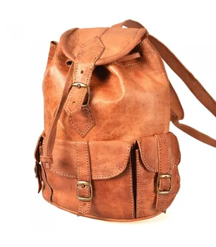 

Handmade Leather Backpack - 4 Compartments - Model Beldi