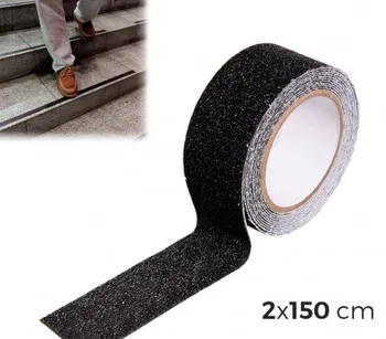 

749345 Pack 8 pc anti-slip tape for surfaces passable Black 2x15cm