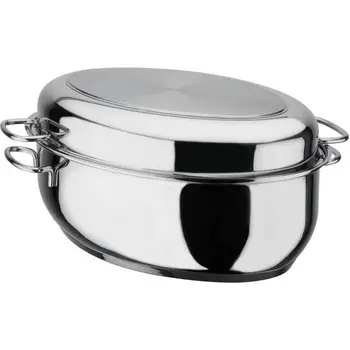 

GSW-411318-Loaf-solid stainless Steel 18/10 - 33 cm - 1 steel lid stainless + 1 glass lid with mango SCENT