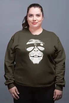 

Angemiel Wear Glasses Vicinity Monkey Green Women Sweatshirts