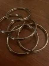 10 unids/lote 30mm 32mm 35mm 38mm 40mm 45mm 50mm 57mm agujero de acero inoxidable anillo de llave cadena chapado en rodio partido redonda llavero