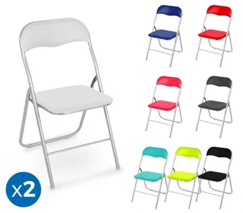 

2008AN0816 Set of 2 folding chairs mod. Madrid metal baseman padded seat