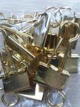 TUTU 10 unids/lote Color sólido oro rosa Clips de carpeta metálicos notas carta Clip de papel suministros de oficina H0059