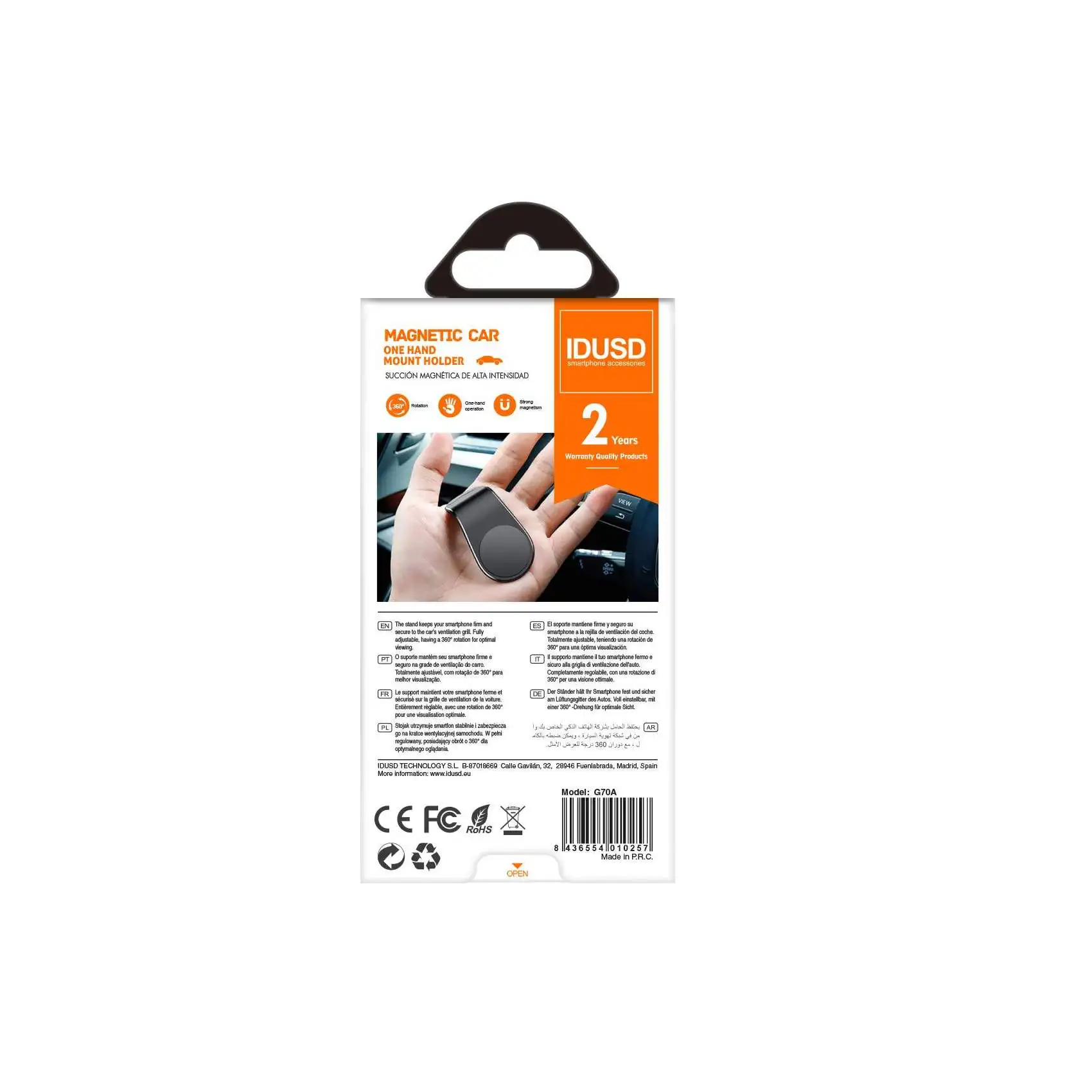 Support magnétique One-Click smartphone voiture - IDUSD