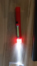 LED Flashlight Torch-Lamp Magnet Work-Inspection COB with The-Bottom And Clip Red/blue