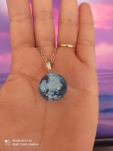 Collar con colgante de Luna y Bola de resina transparente para mujer, collar con cadena de nubes azules y blancas, regalos de joyería para niña