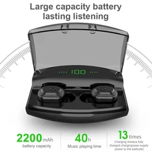 TWS Bluetooth V5.0 наушники, беспроводные наушники, стерео Спортивные Беспроводные наушники, водонепроницаемые наушники-вкладыши, гарнитура 2200 мАч, мощность для телефона
