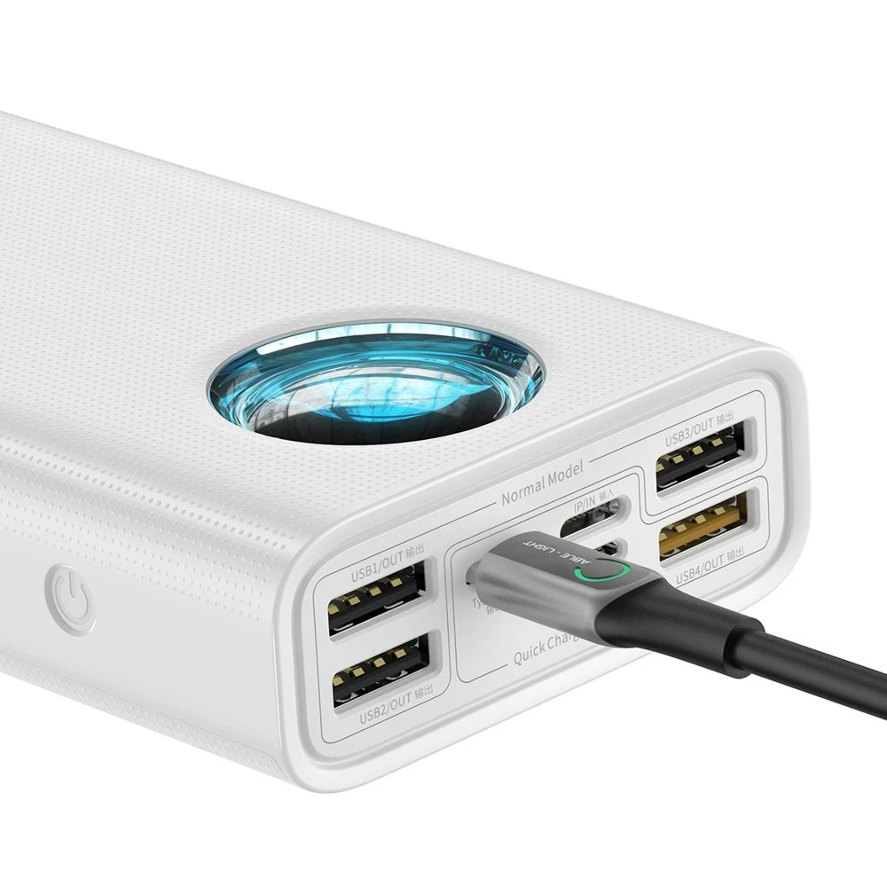 Внешний аккумулятор Baseus Amblight Quick Charge&large power digital display power bank 33W 30000mAh PPLG-02(Белый