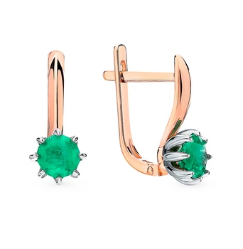 

Gold earrings with emeralds sunlight sample 585