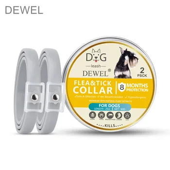 

Dewel 2 PCS Cat & Dog Collar Anti Flea Mosquitoes Ticks Insect 8 Months Protection Waterproof Natural Herbal Pet Collar