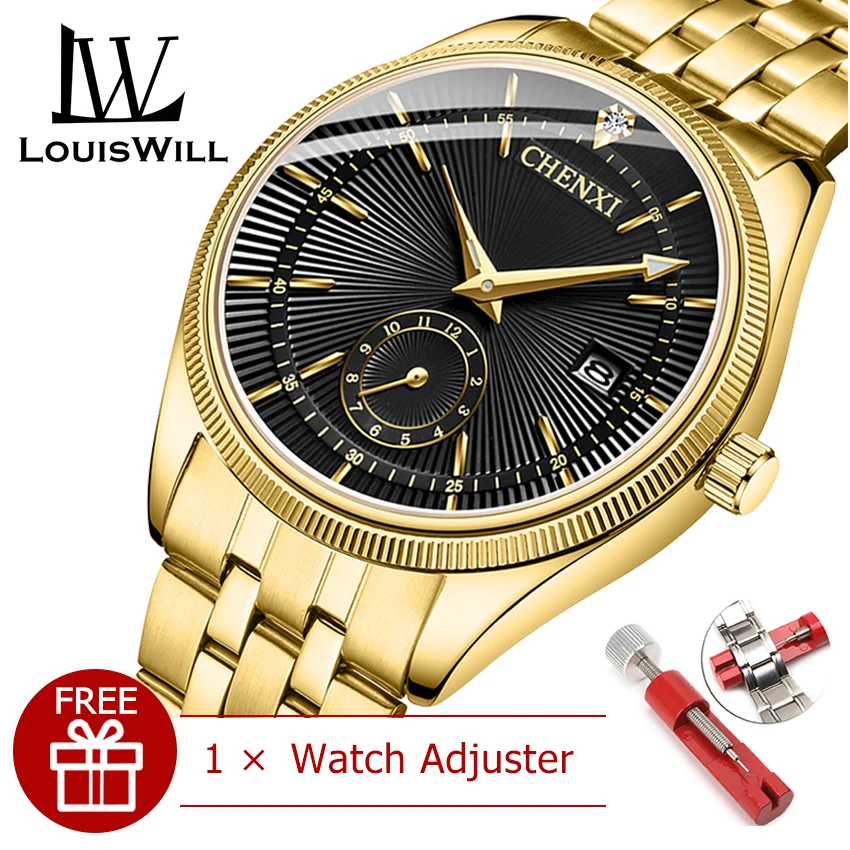 Мужские повседневные модные часы LouisWill кварцевые наручные водонепроницаемость 30