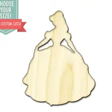 Принцесса деревянный вырез-на заказ Выберите свой размер-лазерная резка Деревянные Художественные товары для рукоделия Настенный декор свадебный детский DCS0096