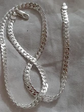 DOTEFFIL-collar de plata de ley 925 para mujer y hombre, cadena de 6mm con laterales completos de 18/20/24 pulgadas, joyería de compromiso de boda a la moda