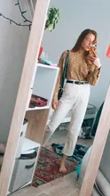 Mom Jeans Harem Pants Tassel Vintage Black White High-Waist Plus-Size Casual Women Washed