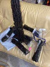 Alibaby-Extensión de cabello sintético para mujer, pelo trenzado negro de imitación de Loc, textura suave y Natural, de 14 a 28 pulgadas