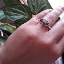 Anillo de compromiso de dos sirenas con perlas para mujer, joyería de boda, Color plata antigua, regalos de amor