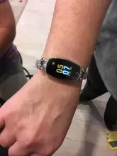 SCOMAS-reloj inteligente para mujer, moderno accesorio de pulsera resistente al agua con pantalla OLED de 0,96 pulgadas, Monitor de frecuencia cardíaca y presión arterial, podómetro y rastreador de Fitness