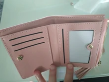 Cartera con cremallera corta para mujer, cartera con cremallera corta, versión coreana, cosida, borla de contraste, monedero, tarjetero