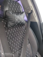 Almohada de cuello para coche, reposacabezas de cuero genuino, diseño de protección de seguridad, soporte de descanso, color negro, accesorios de seguridad para automóviles, Uds.