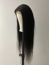 Shuangya-pelucas frontales de encaje liso para mujer, pelo peruano transparente con cierre de encaje Frontal, Remy