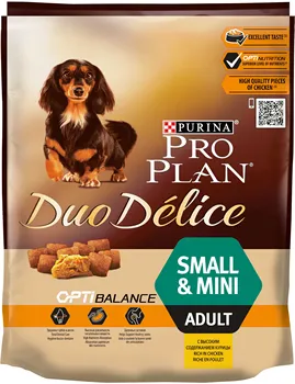 

Pro Plan Duo Delice Small & Mini для взрослых собак мелких и карликовых пород, Курица, 0,7 кг.