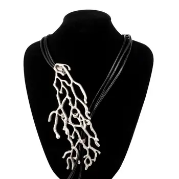 

Necklace female coral 55147 (silver, adjustable clasp, Zamak)