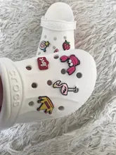 Charms de zapatos bonitos para niños, accesorios de diamantes, flamenco, amor, té de la leche, decoración para hebilla de zapato para croc jibz, x-mas, regalos de fiesta, novedad