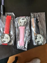 Disney-Reloj de pulsera de cuarzo de Mickey Mouse para niños y niñas, a la moda cronógrafo de estilo coreano, sencillo, resistente al agua, con hebilla