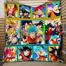 Songoku Vegetta фильм, напечатанный 3d цифровой печатью и хлопок летом прохладно одеяло кондиционер мыть водой завод