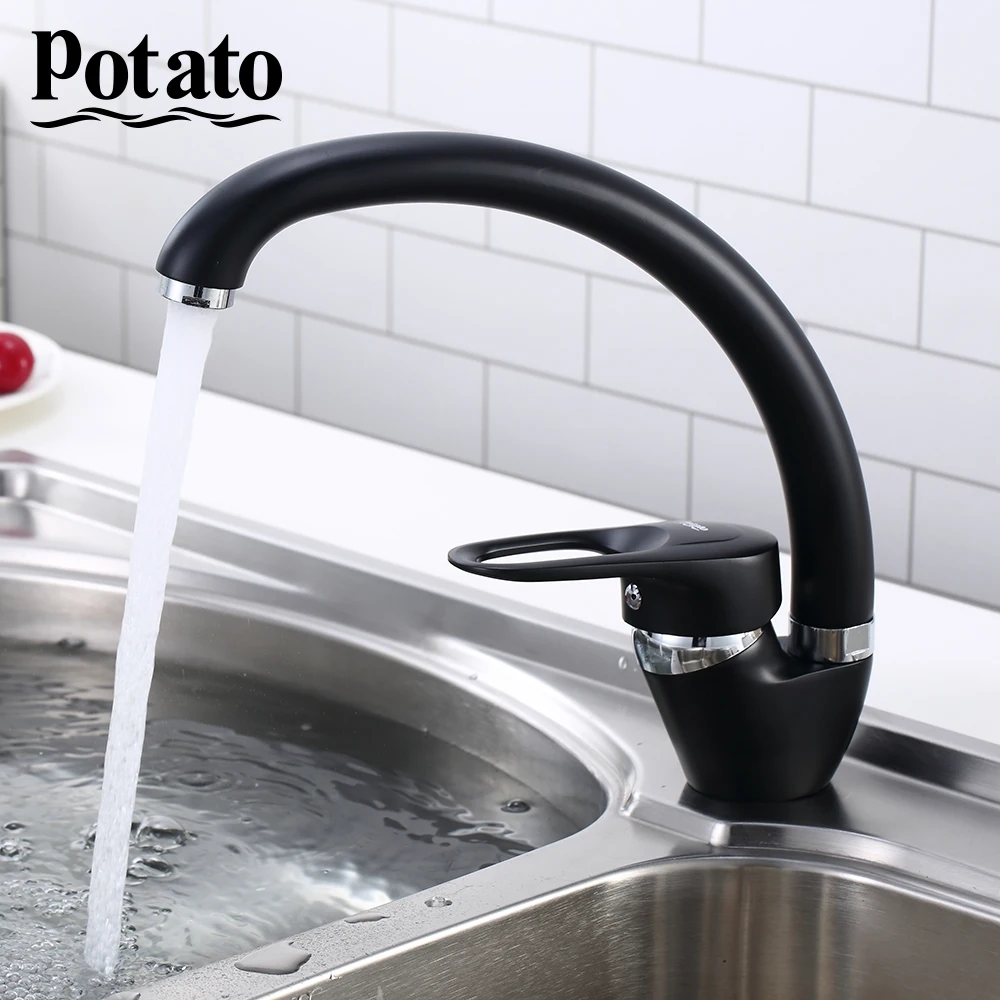 Potato 2 colors Kitchen Faucet modern top quality kitchen sink faucet water mixer deck mounted faucet saving water p5925-6