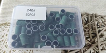 HYTOOS-Bandas de lijado verde sin mandril, accesorios de brocas para uñas, herramienta de pulido para el cuidado de las uñas, 50 Uds.