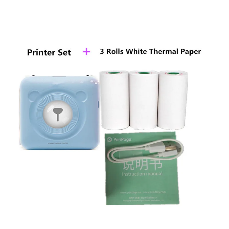 3 Rolls White Paper GOOJPRT PeriPage мини портативный термальный принтер бумаги фото карманные термальные принтеры 58 мм печать беспроводной Bluetooth Android IOS - Цвет: 3 Rolls White Paper