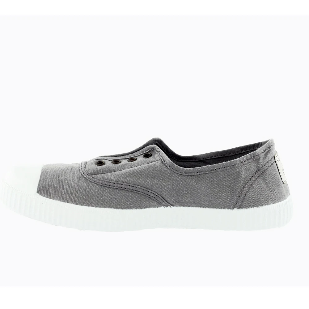 VICTORIA, Zapatillas Inglesa, Lona Color Gris Con Puntera Goma, Mujer, Modelo 6623