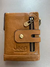 Billetera de cuero genuino para hombre, cartera con grabado gratis 100%, monedero pequeño, mini portatarjetas con cadena, portafolio de bolsillo para hombre