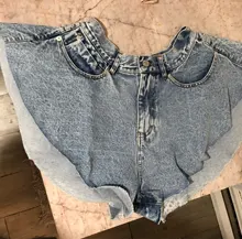 SeeBeautiful-Mini pantalón vaquero para mujer, pantalón vaquero, holgado, con bolsillos, cintura media, con cordones, para verano y otoño, 2020