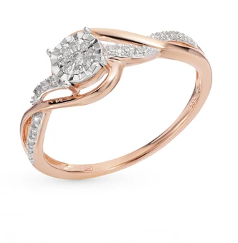 

Gold ring with diamonds sunlight sample 585