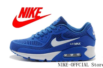 

Original Nike AIR MAX 90 Men's Running Shoes Sport Outdoor Mesh Breathable Sneakers Athletic Designer Footwear blue